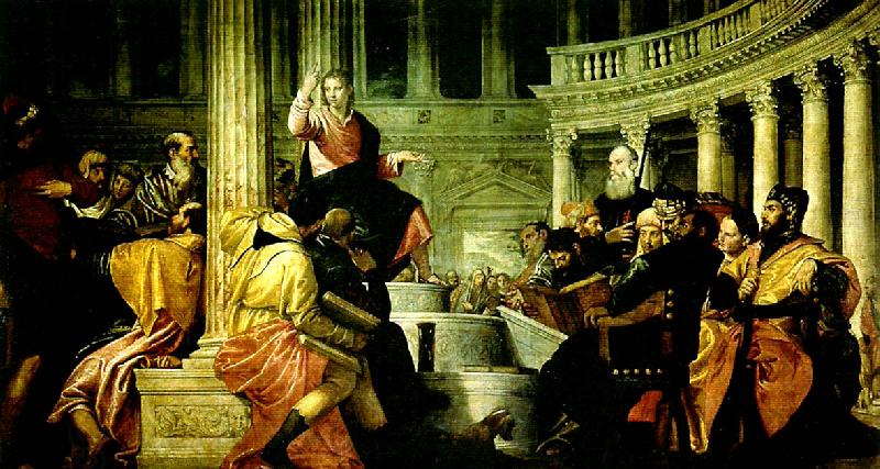 Paolo  Veronese christ preaching in the temple China oil painting art